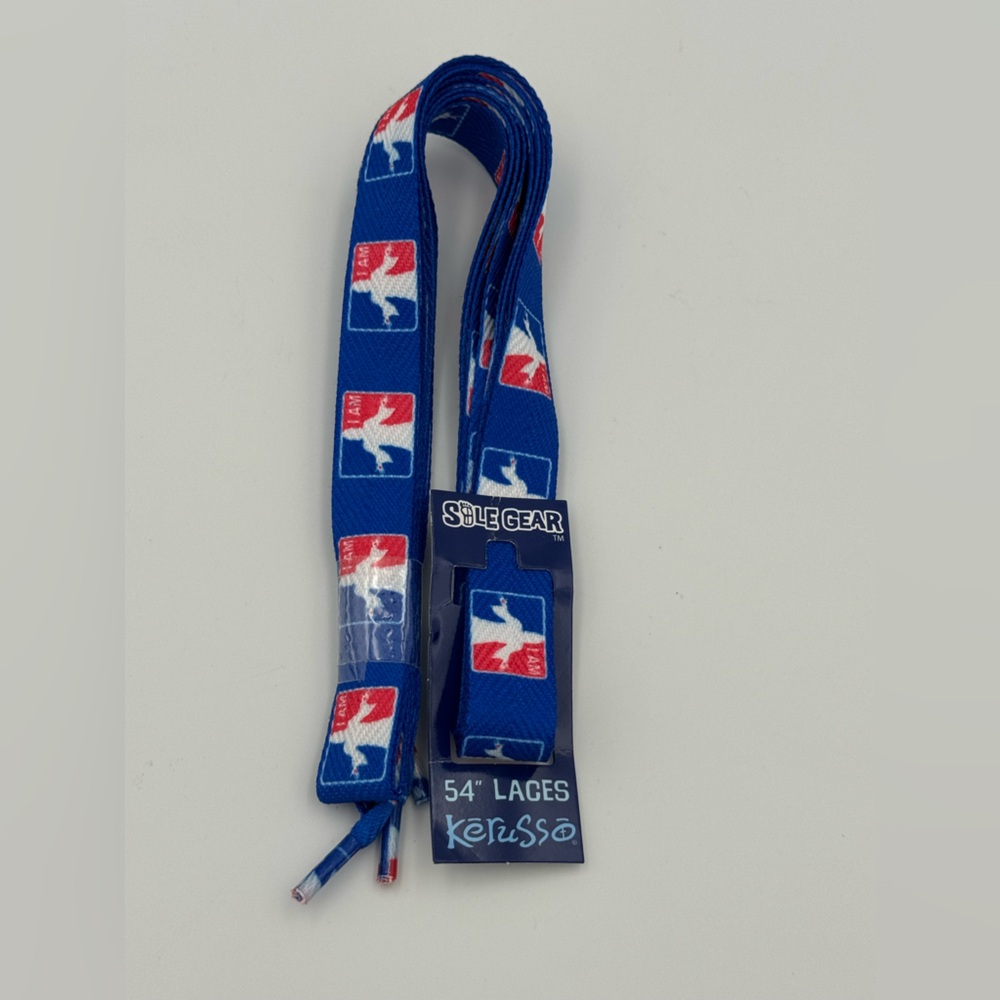 Y2K I Am Jesus Shoelaces Kerusso Solegear 54" Blue Christian Rare